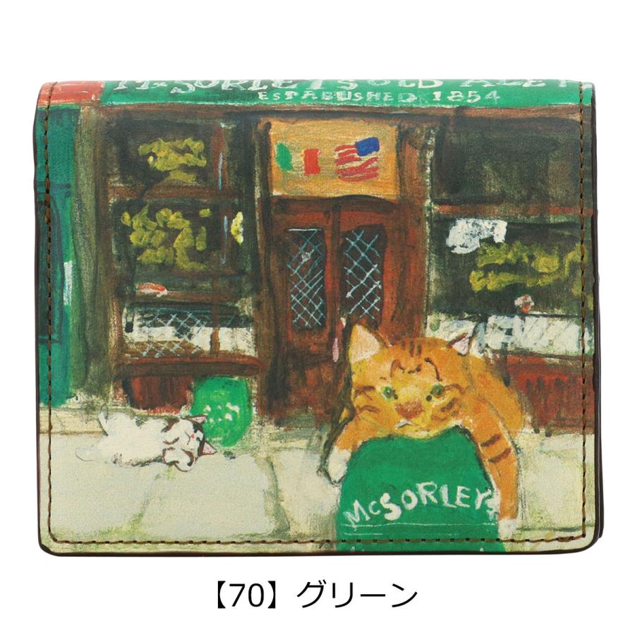 Manhattaner's（マンハッタナーズ） 財布 二つ折り 本革 猫 ねこ ネコ