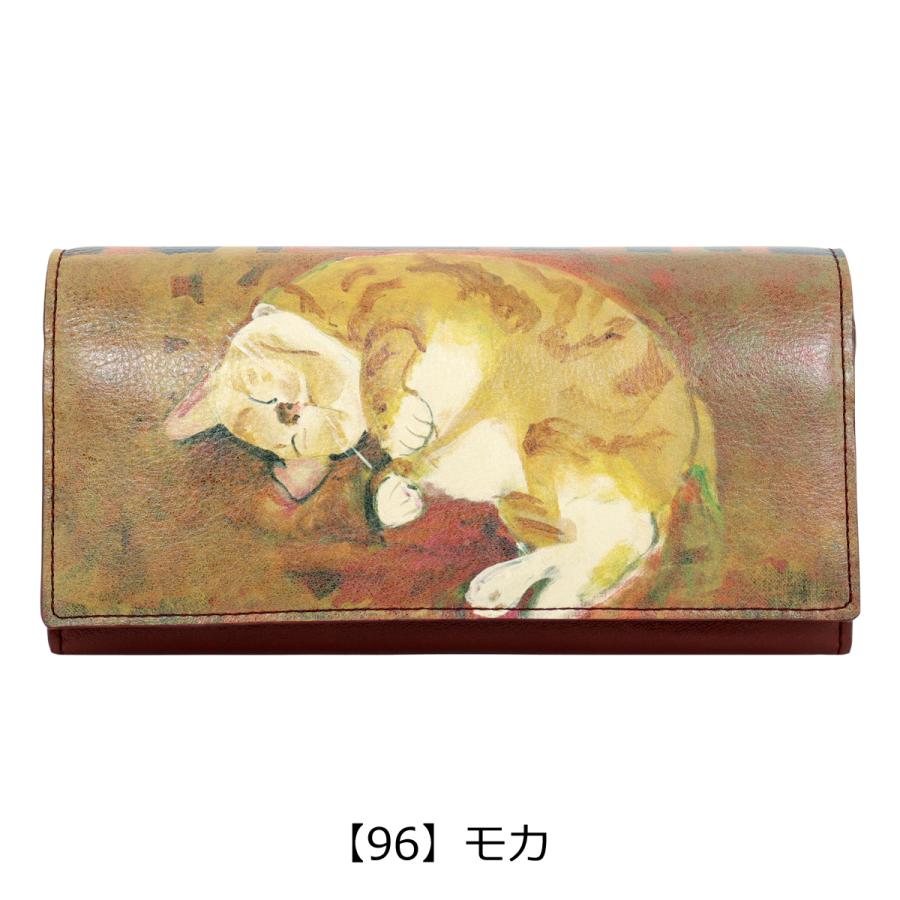 Manhattaner's（マンハッタナーズ） 長財布 かぶせ 本革 猫 ねこ ネコ