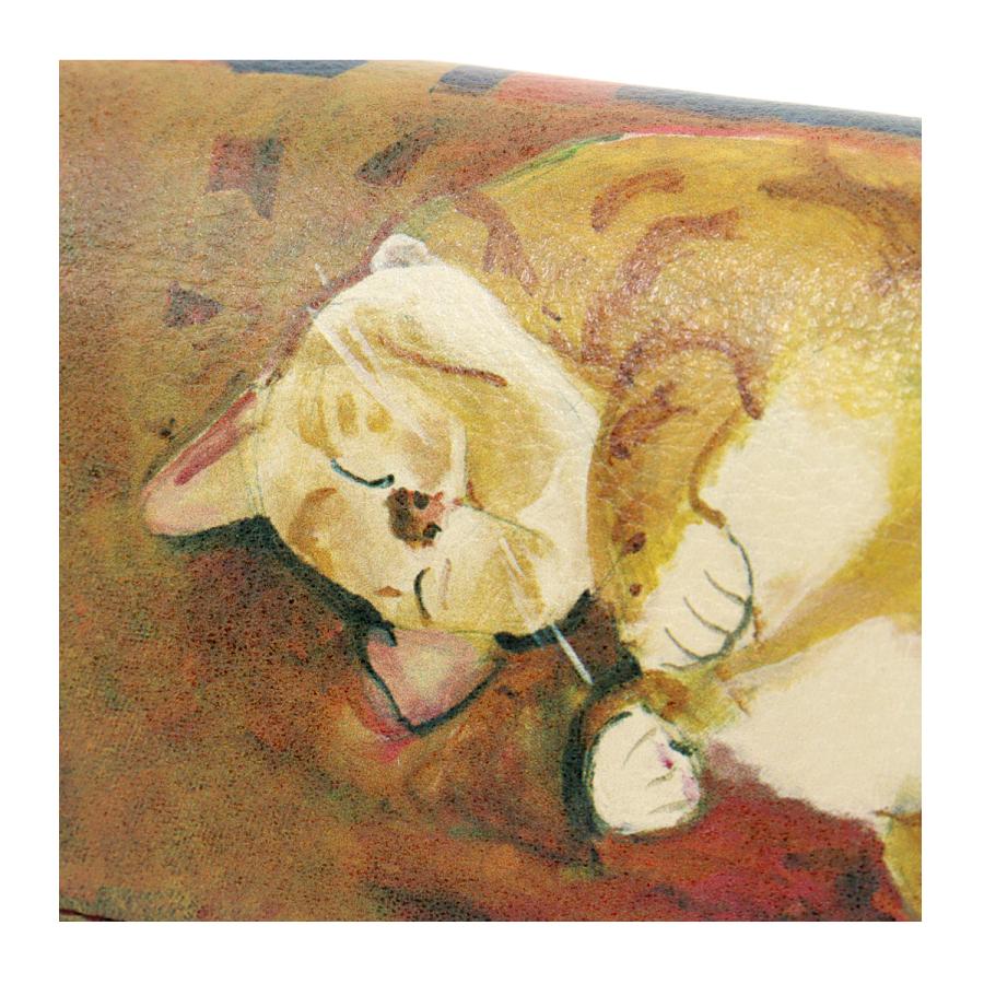 Manhattaner's（マンハッタナーズ） 長財布 かぶせ 本革 猫 ねこ ネコ