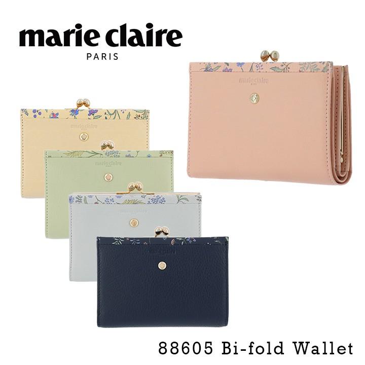 マリクレール Marie Claire 二つ折り財布 605 フルールウィリアム 札入れ 小銭入れ レディス レザー 花柄 がま口 Po5 サックスバーpaypayモール店 通販 Paypayモール