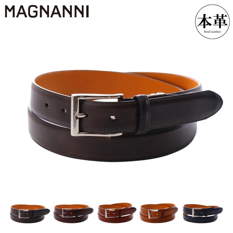 【値下げ可】MAGNANNI MGMB3000-10 ブラックベルト MAGNANNI（マグナーニ） ベルト MGMB3000 MAGNANNI 本革 牛革 レザー