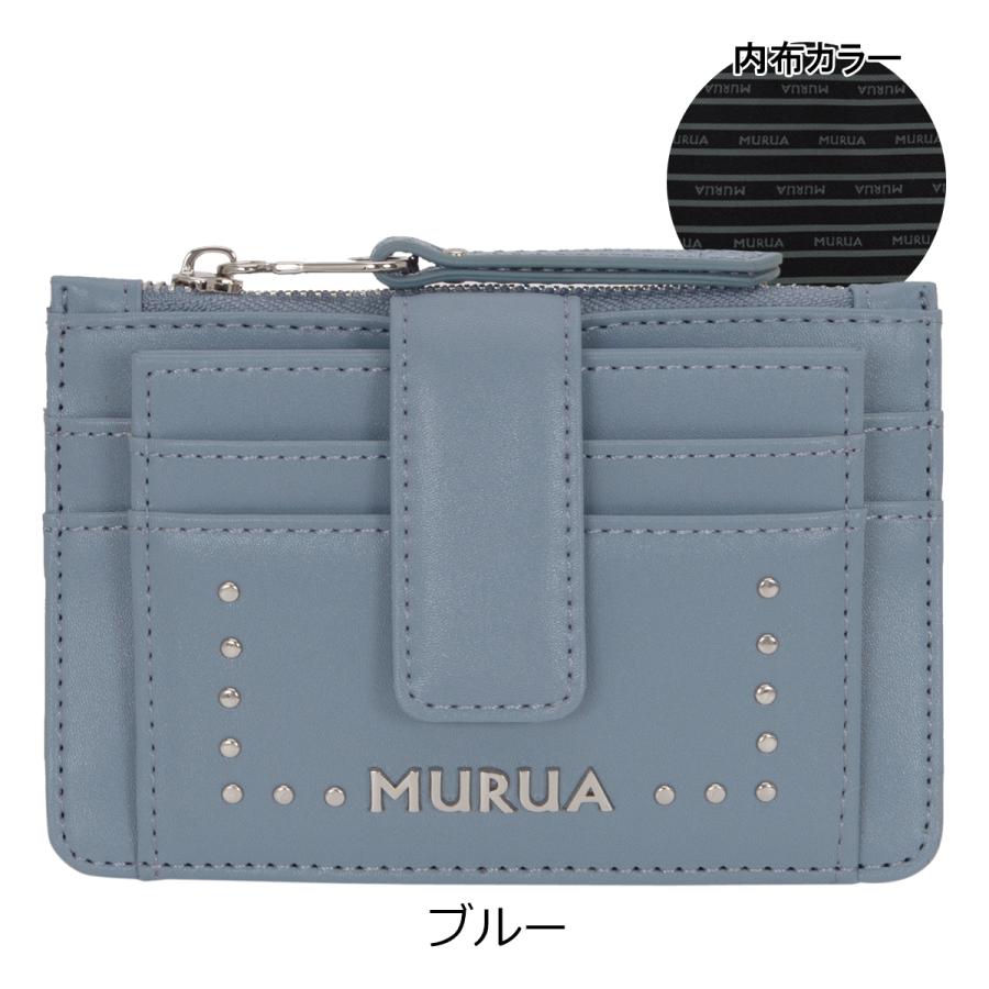 ムルーア カードケース レディース SMALLSTUDS MR-W974 MURUA スタッズ パスケース 定期入れ コインケース ミニ財布｜sacsbar｜15