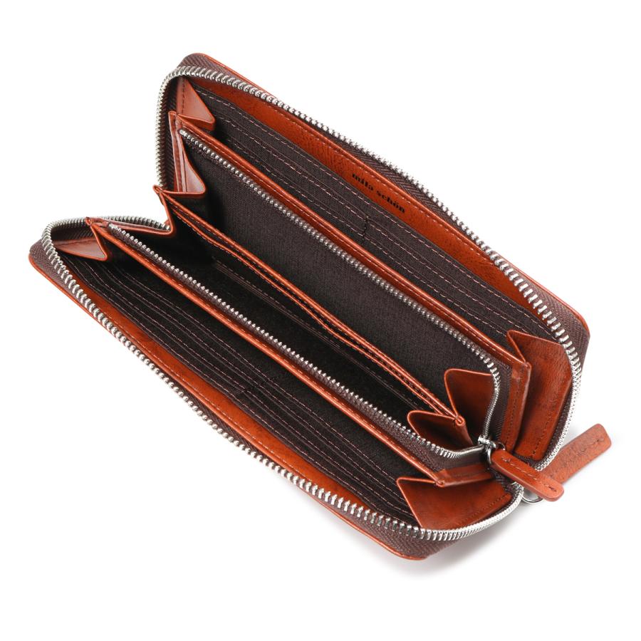 ☆未使用☆mila schon ミラショーン 長財布 ジュリア ブラウン mila schon（ミラショーン） 長財布 ラウンドファスナー 本革 シャドウ