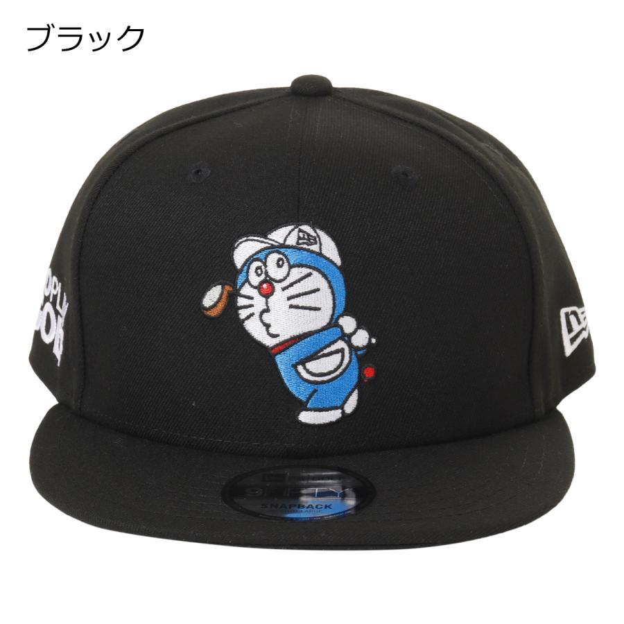【週末限定値下】NEW ERA ドラえもん ゴルフ フラットキャップ ブラック ニューエラ キャップ ドラえもん GO PLAY GOLF メンズ レディース NEW
