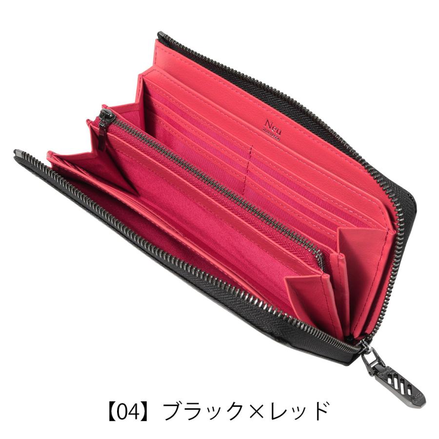 Neu interesse ブラック レッド 長財布 Neu interesse（ノイインテレッセ） 財布 メンズ 長財布 カーボン