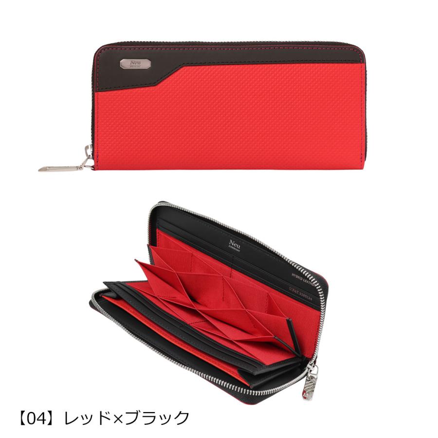 Neu interesse ブラック レッド 長財布 Neu interesse（ノイインテレッセ） 財布 メンズ 長財布 ラウンド