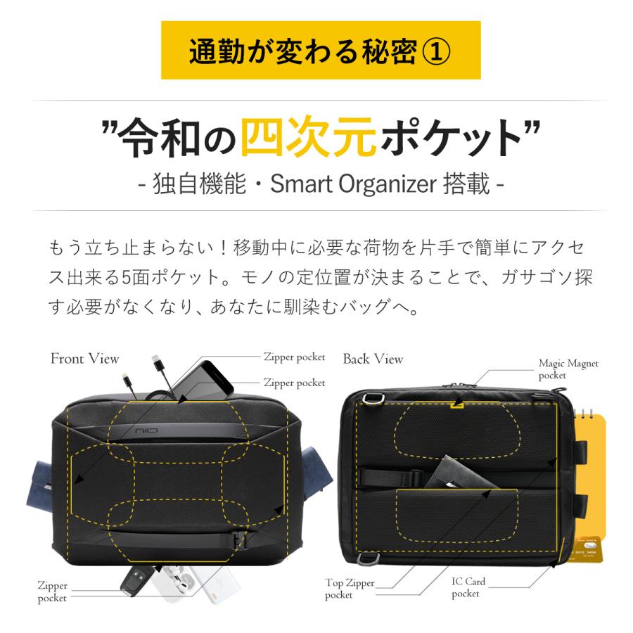 ニード ビジネスバック リュック ビジネスリュック 3WAY A4 メンズ NIID CRIIDO｜PC収納 13インチ 軽量 自立 防水 撥水 通勤 薄型｜sacsbar｜05