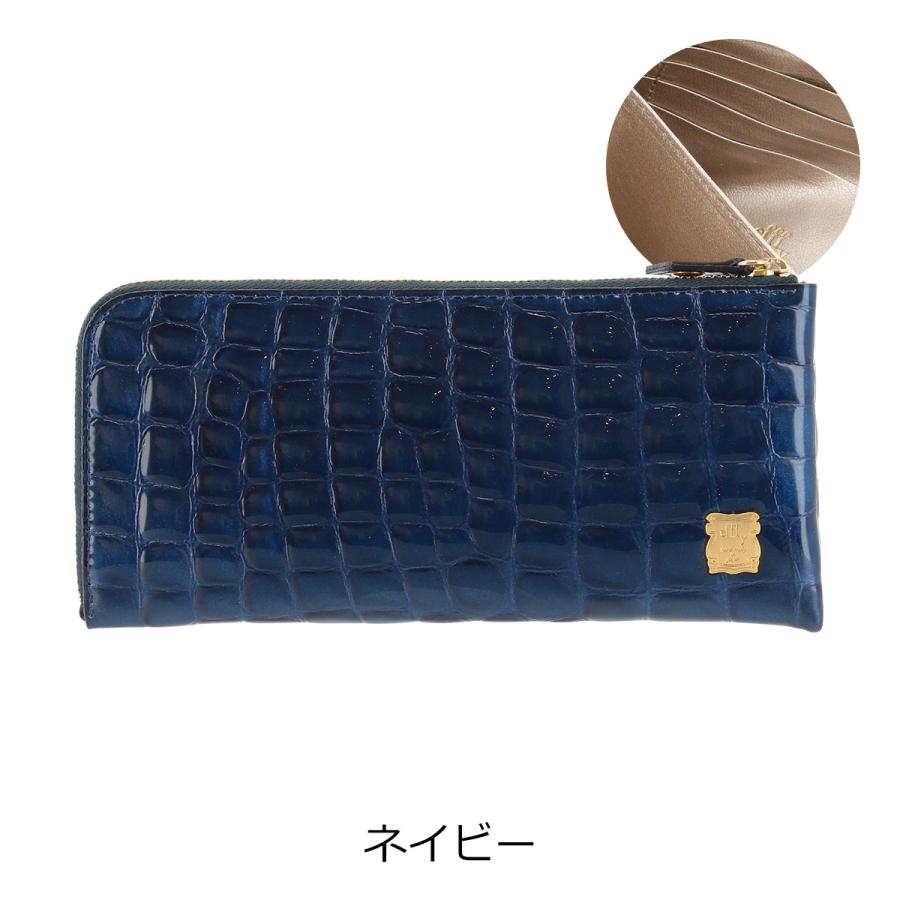 未使用品♡EPOI 長財布 ロングウォレット レザー L字ファスナー ネイビー efffy（エフィー） 長財布 L字ファスナー レディース NW1-01 efffy