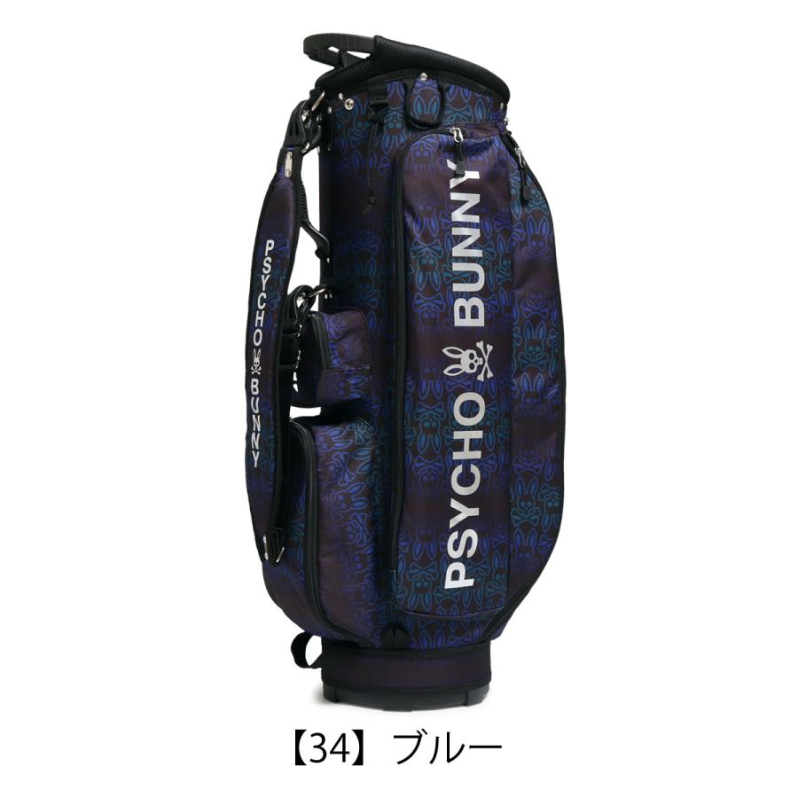 24時間限定！ サイコバニー ゴルフ キャディバッグ カート型 9型 4分割 46インチ 2.8kg TECNOART PBMG3FC6 Psycho Bunny ゴルフバッグ キャディーバッグ スポーツ