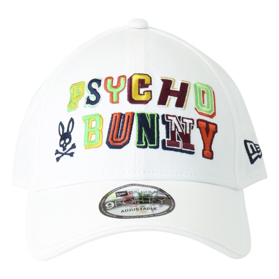 レア/廃番【ニューエラ×サイコバニー】限定コラボ ゴルフ メッシュキャップ 白 Psycho Bunny（サイコバニー） ゴルフ キャップ ニューエラコラボ