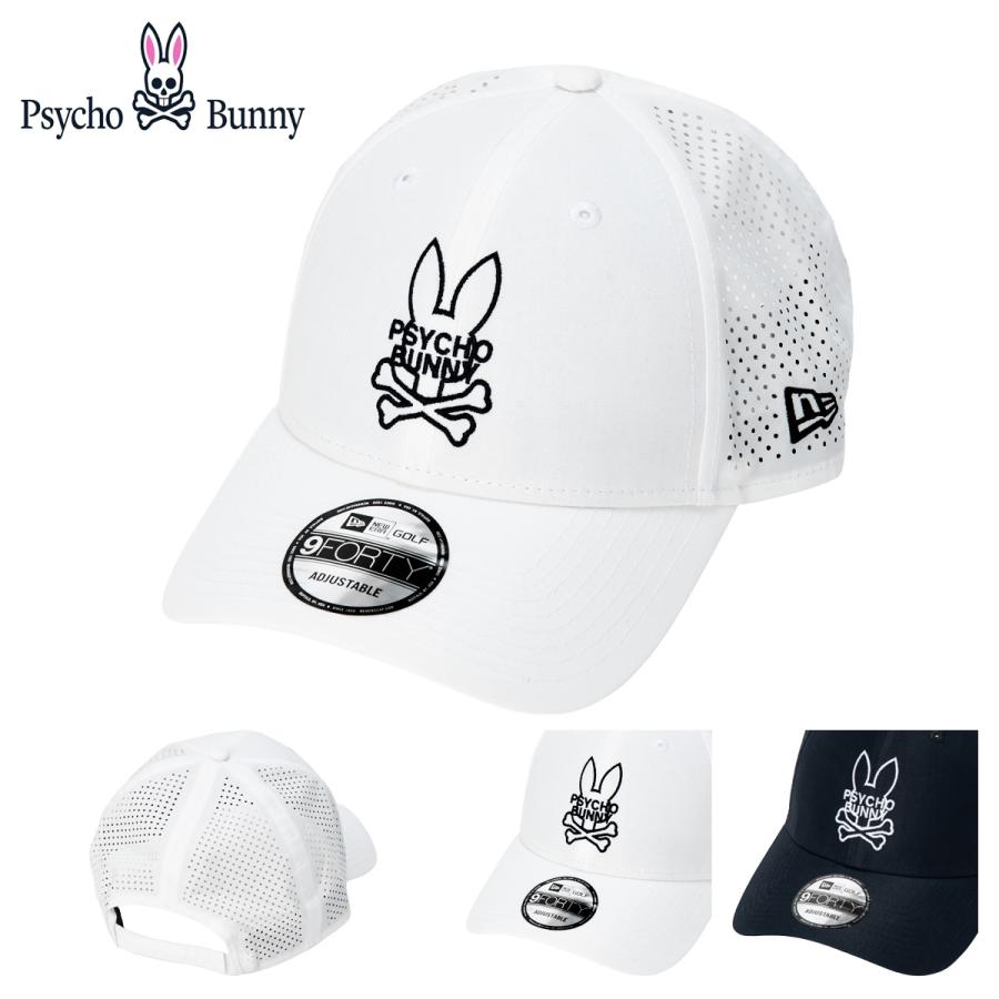 レア/廃番【ニューエラ×サイコバニー】限定コラボ ゴルフ メッシュキャップ 白 Psycho Bunny（サイコバニー） ニューエラ ゴルフ キャップ コラボ