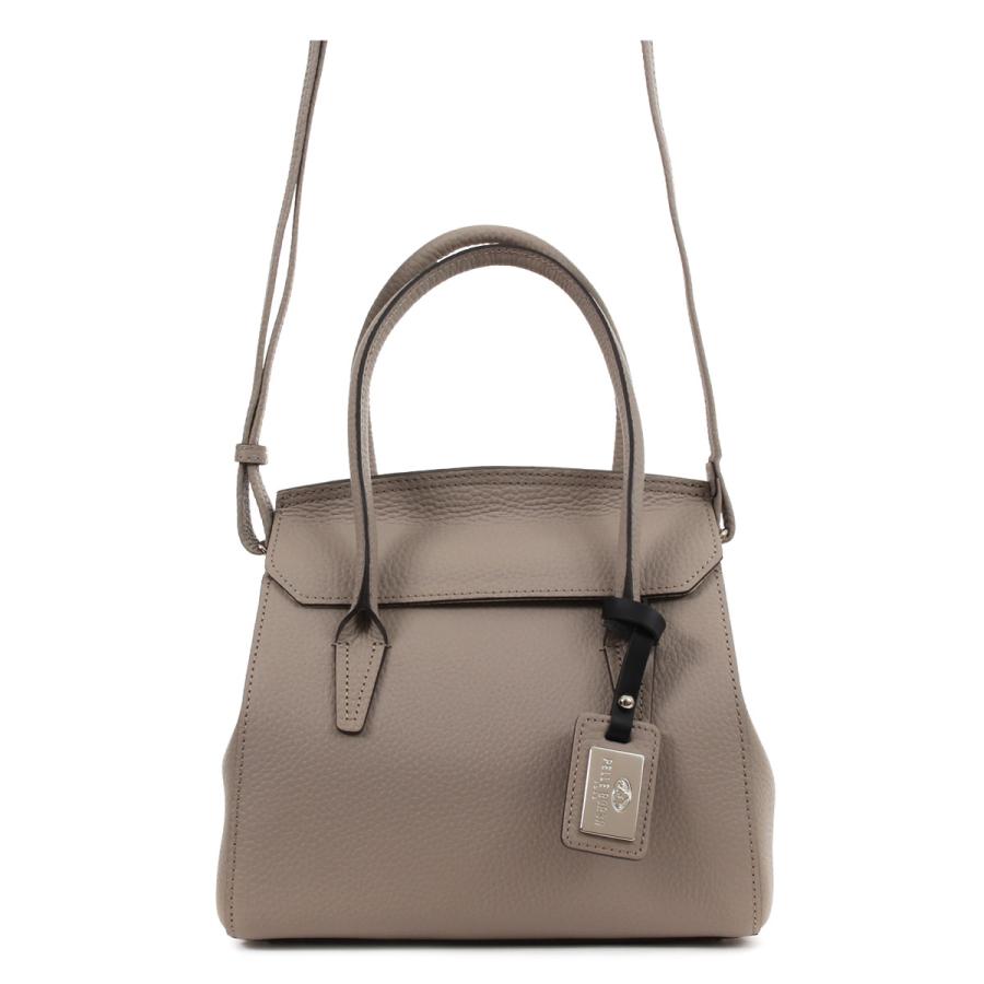 未使用級✨️ ペレボルサ レネット ショルダーバッグ レザー シボ革 グレー PELLE BORSA（ペレボルサ） ショルダーバッグ 2WAY 本革 レネット