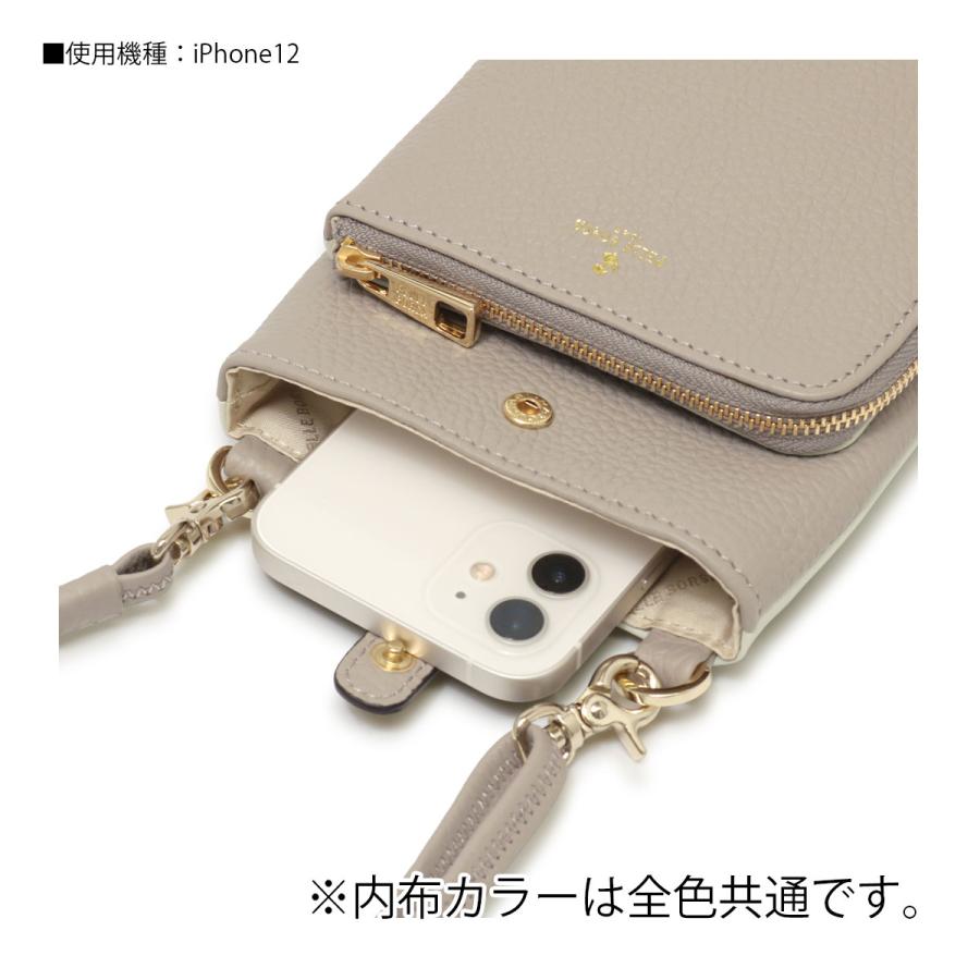 新品タグつきペレボルサマイクロショルダースマホポシェットお財布ショルダー PELLE BORSA（ペレボルサ） スマホショルダー スマホポシェット お財布