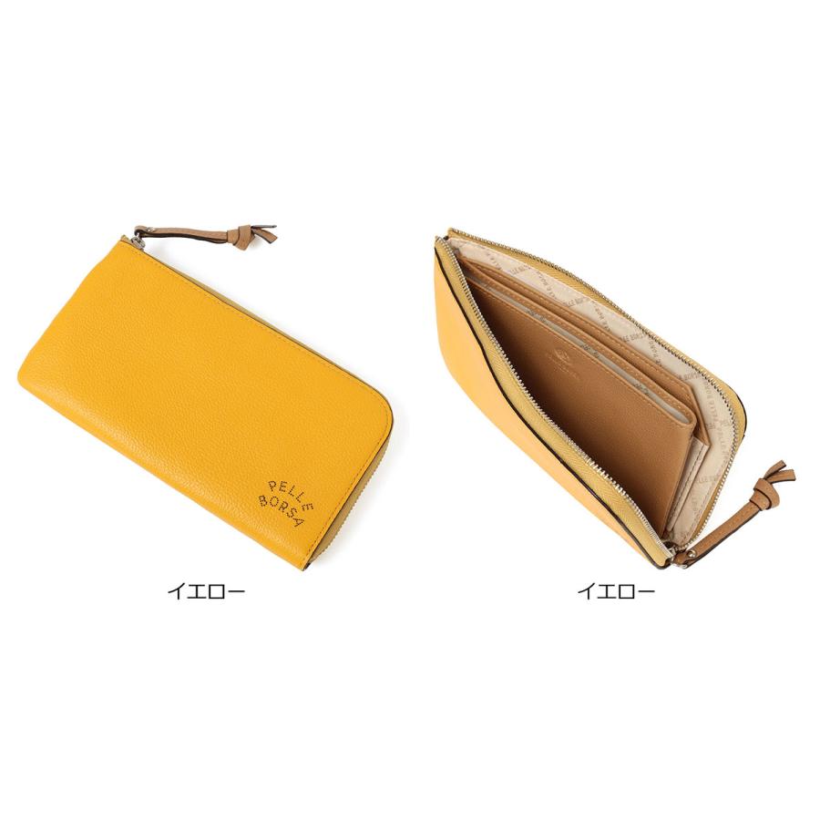 ペレボルサ 長財布 本革 L字ファスナー レディース 7204 ベリーグッズ PELLE BORSA 薄い 薄マチ コンパクト レザー 牛革の画像