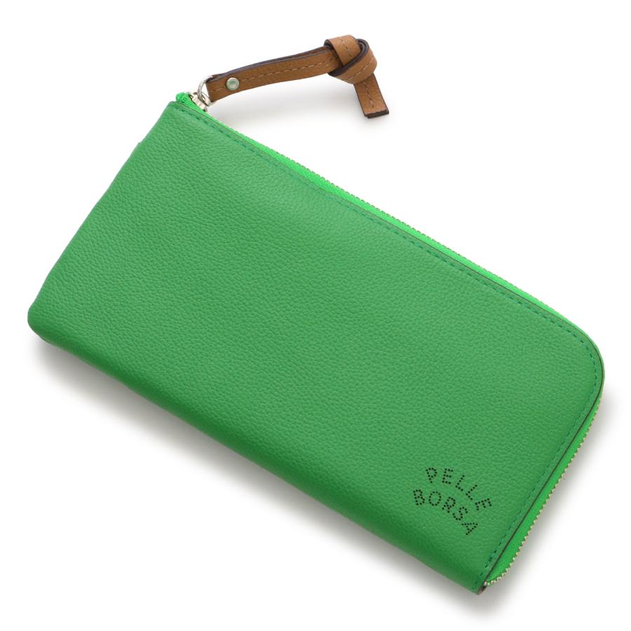 ペレボルサ 長財布 本革 L字ファスナー レディース 7204 ベリーグッズ PELLE BORSA 薄い 薄マチ コンパクト レザー 牛革の画像