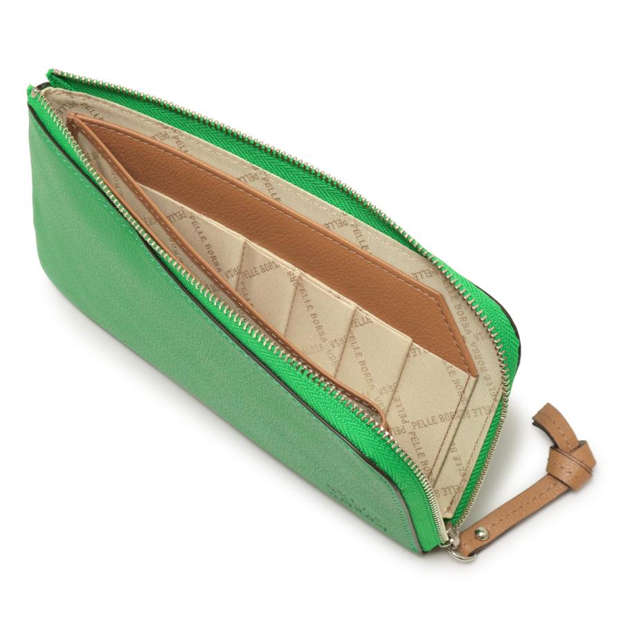 ペレボルサ 長財布 本革 L字ファスナー レディース 7204 ベリーグッズ PELLE BORSA 薄い 薄マチ コンパクト レザー 牛革の画像