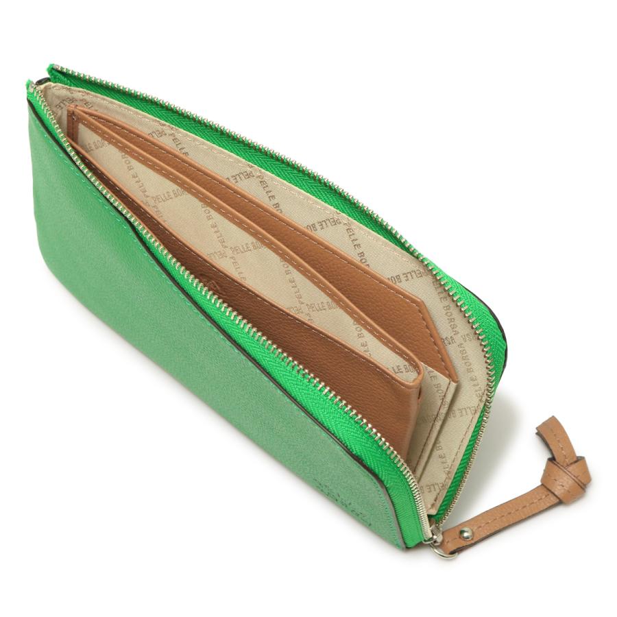 ペレボルサ 長財布 本革 L字ファスナー レディース 7204 ベリーグッズ PELLE BORSA 薄い 薄マチ コンパクト レザー 牛革の画像