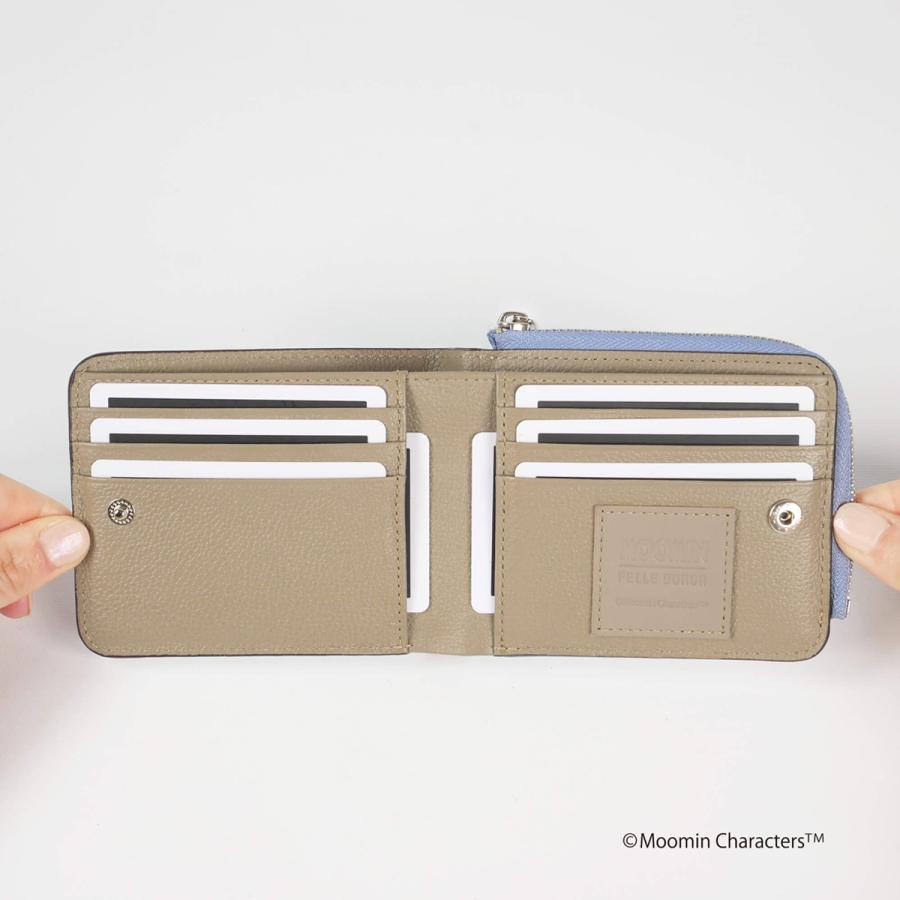 PELLE BORSA（ペレボルサ） ムーミン 財布 二つ折り 本革 スナフキン