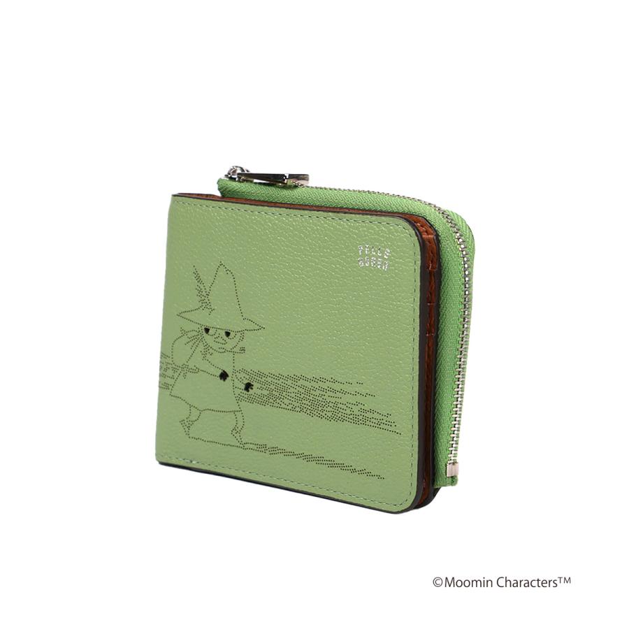 PELLE BORSA（ペレボルサ） ムーミン 財布 二つ折り 本革 スナフキン