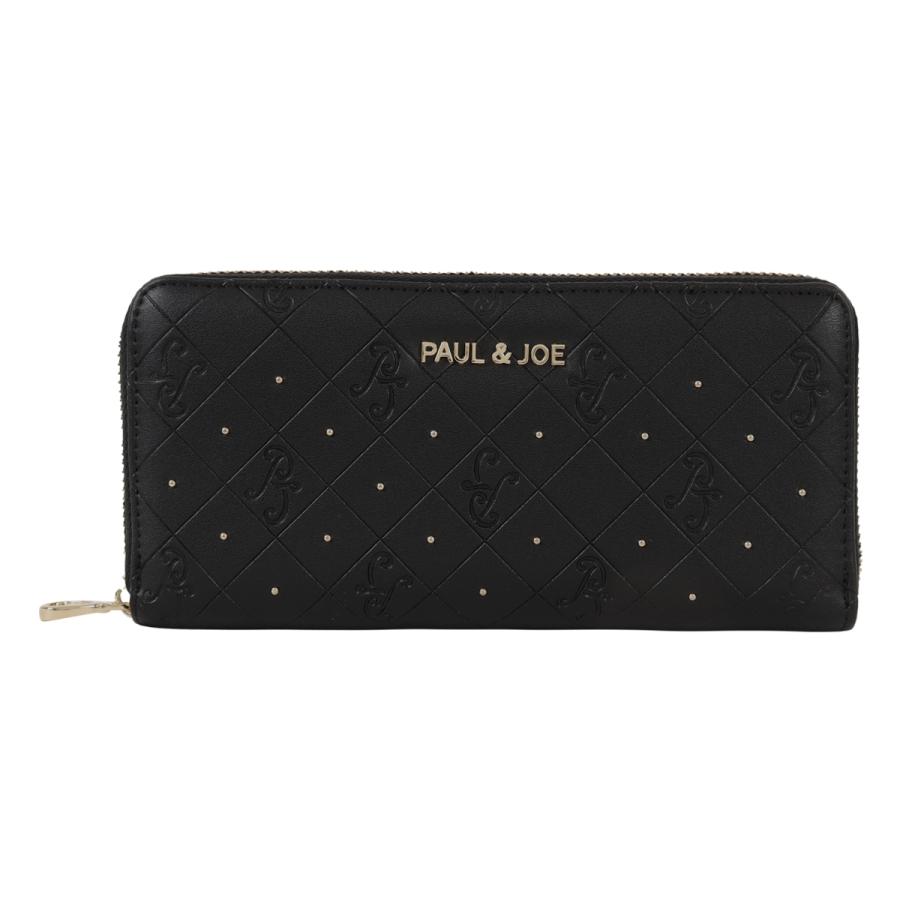 【レビュー投稿で+5％還元】ポールアンドジョーアクセソワ 長財布 ラウンドファスナー レディース エンボス PJA-W1071 PAUL&JOE ACCESSOIRES チェック 型押し モノグラム ドット クリスマス_mp クリスマス_wp PAUL&JOE（ポール＆ジョー） ポールアンドジョーアクセソワ 長財布