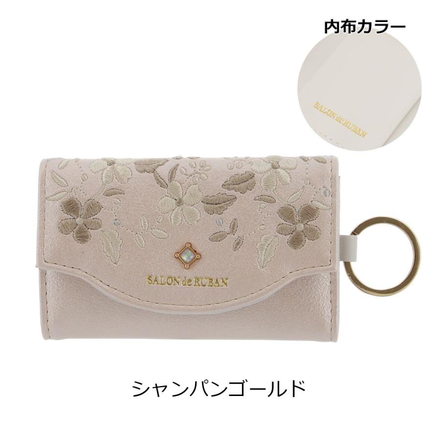 今季ブランド 可愛いお花の キーケース シャンパンゴールド 新品 可愛いお花の キーケース シャンパンゴールド 新品