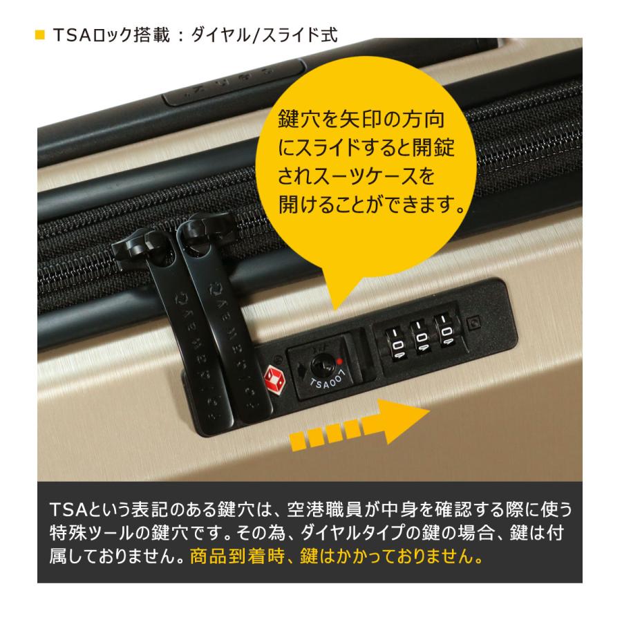 センズ スーツケース 60L 3.8kg ハードキャリー キャリーケース