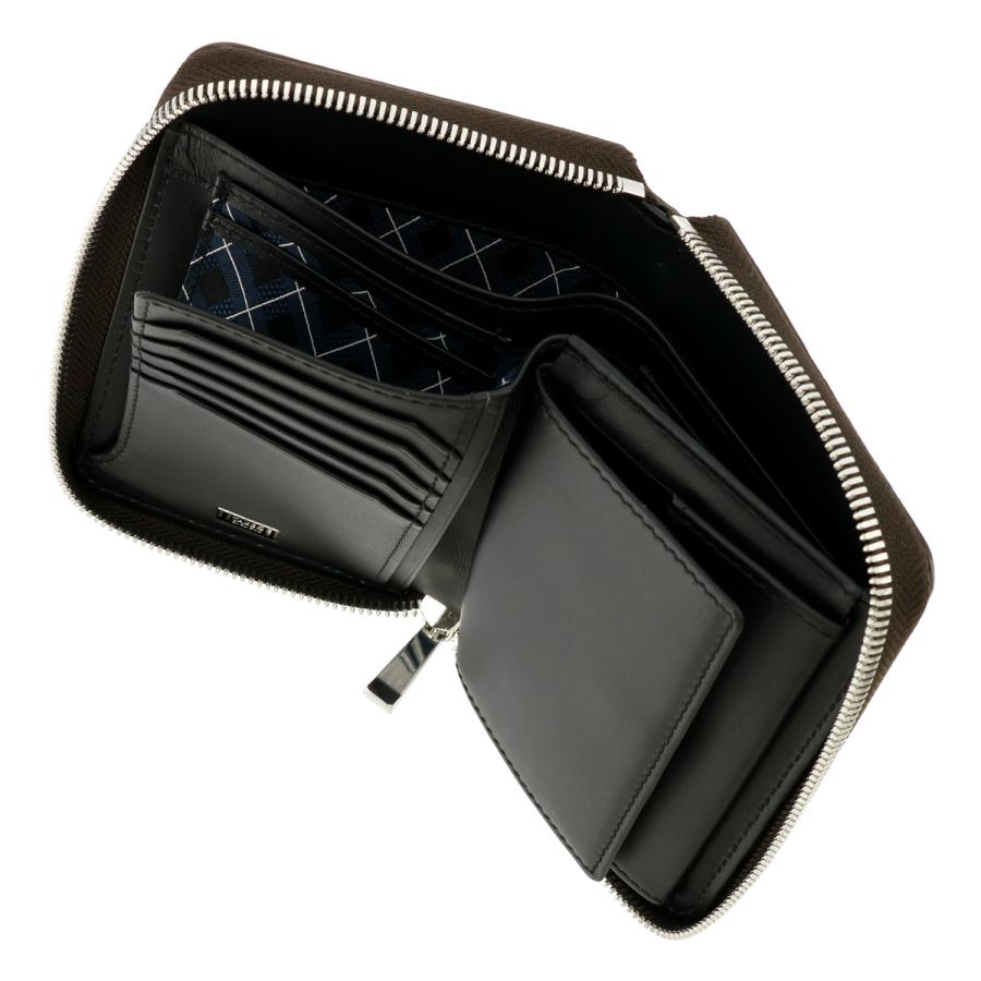 TAKEO KIKUCHI（タケオキクチ） 二つ折り財布 ラウンドファスナー 本革