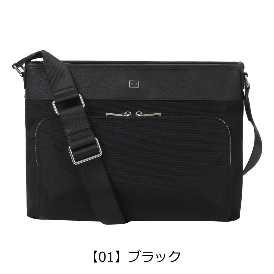 TAKEO KIKUCHI ビジネスバッグ 黒 レザー TAKEO KIKUCHI（タケオキクチ） ショルダーバッグ A4 Inter インター