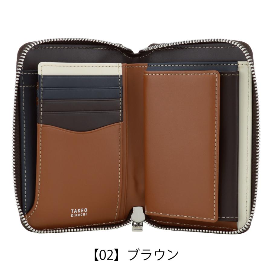 TAKEO KIKUCHI（タケオキクチ） 財布 二つ折り ラウンドファスナー 本