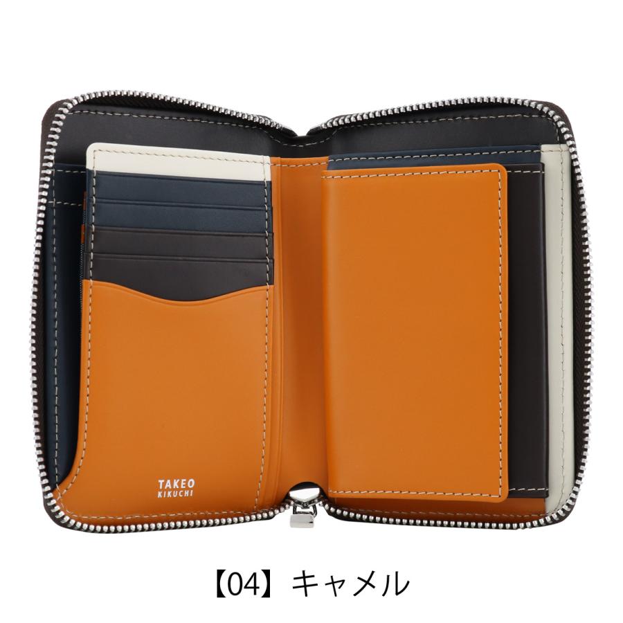 TAKEO KIKUCHI（タケオキクチ） 財布 二つ折り ラウンドファスナー 本