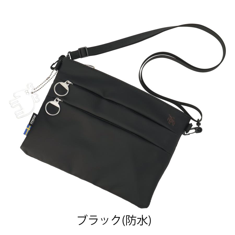 ZENLET サコッシュ ショルダーバッグ ブラック moz（モズ） サコッシュ ショルダーバッグ 防水 撥水 レディース
