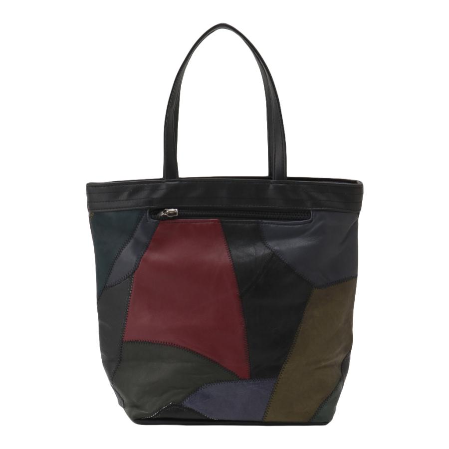 革パッチワーク手提げバッグ 4205 [本革 ホンガワ] 本革 軽量 多機能