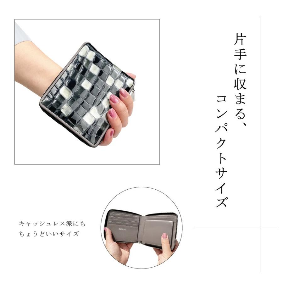 クロコ型押し二つ折り財布 9H05 : SACTOWN - 通販 - Yahoo