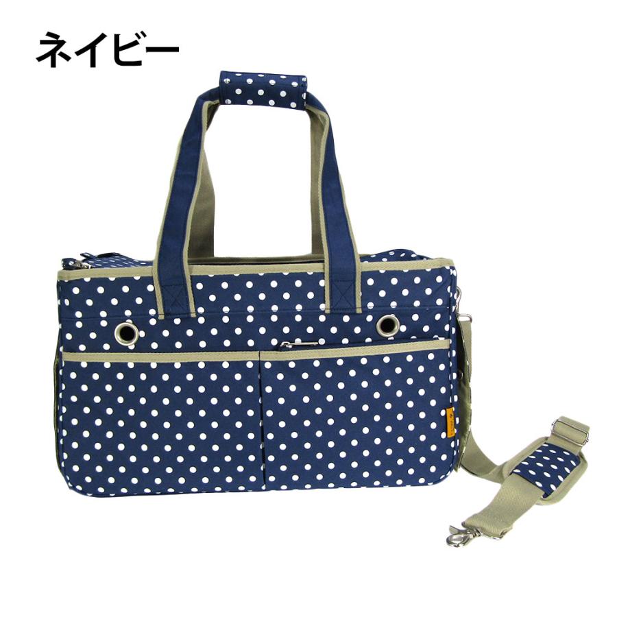 飛び出し防止ベルト付き 2WAYペットキャリーバッグ PE51 [Pet Field ペットフィールド] ドット柄 イヌ ネコ 動物_3
