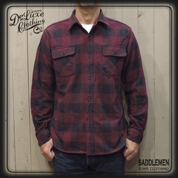 デラックスウェア バッファローチェックネルシャツ　XLサイズ DELUXEWARE（デラックスウエア） ネルシャツ 長袖シャツ OVERLAP B.F