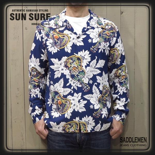 SUN SURF サンサーフ「UKULELE MELODY」長袖アロハシャツ : SADDLEMEN