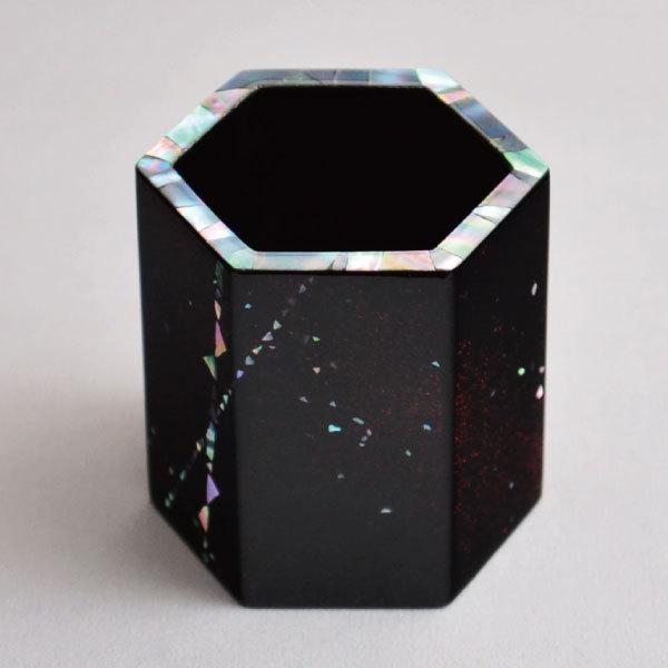 蓋置 茶道具 清水誉史雄 作 螺鈿六角蓋置 : 茶道具専門店 (有)菊池商店