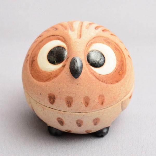 香合 茶道具 水谷蜻山 作 ふくろう香合 : 茶道具専門店 (有)菊池商店