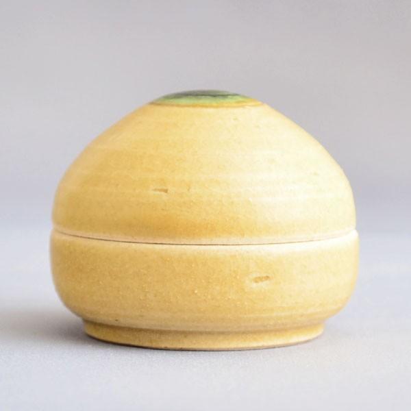 香合 茶道具 加藤陽山 作 黄瀬戸宝珠香合 : 茶道具専門店 (有)菊池商店