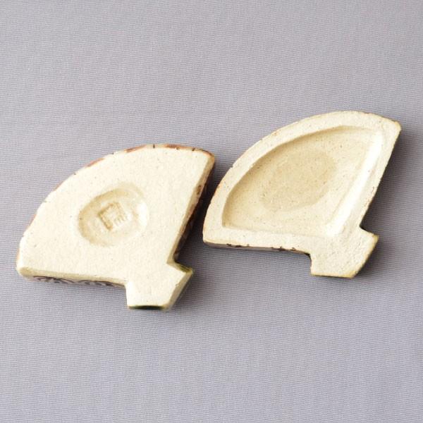 香合 茶道具 佐々木晨二 作 織部扇面香合 : 茶道具専門店 (有)菊池商店