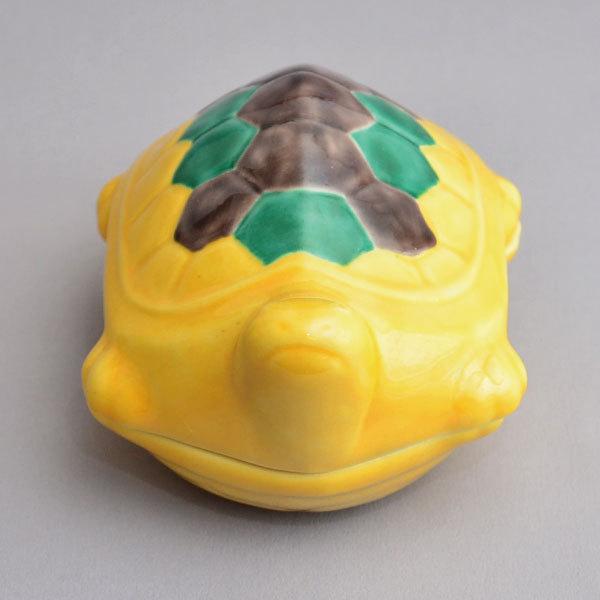 香合 茶道具 手塚祥堂 作 黄交趾大亀香合 : 茶道具専門店 (有)菊池商店