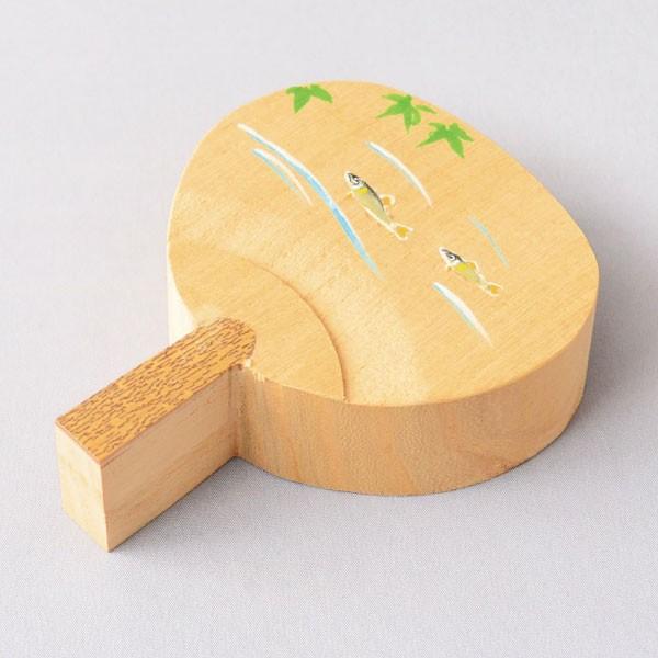 香合 茶道具 田原靖斎 作 桐団扇 鮎の絵香合 : 茶道具専門店 (有)菊池