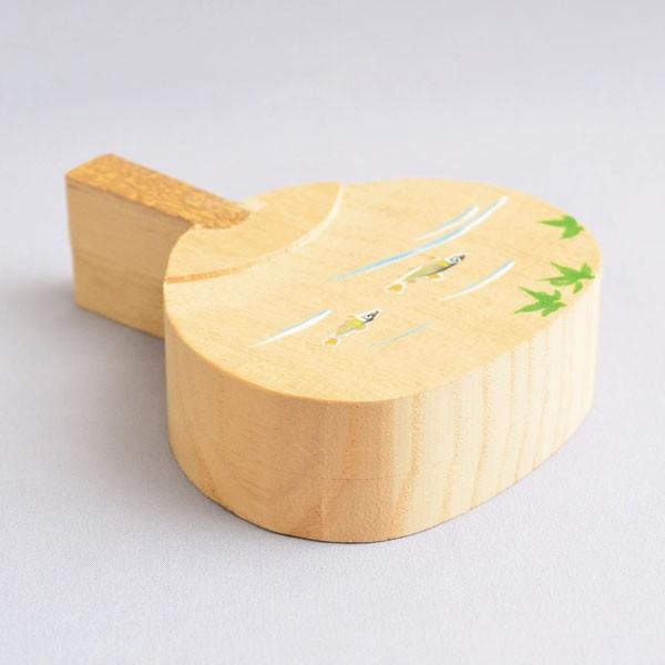 香合 茶道具 田原靖斎 作 桐団扇 鮎の絵香合 : 茶道具専門店 (有)菊池