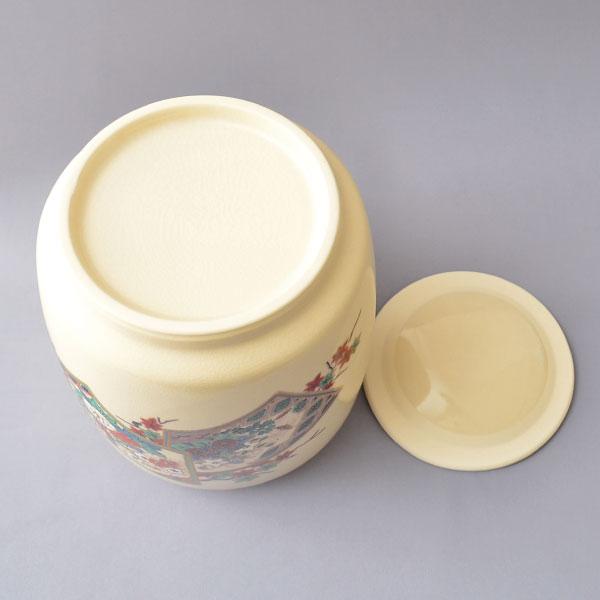 水指 茶道具 加藤昌山 作 仁清扇面草花水指 : 茶道具専門店 (有)菊池