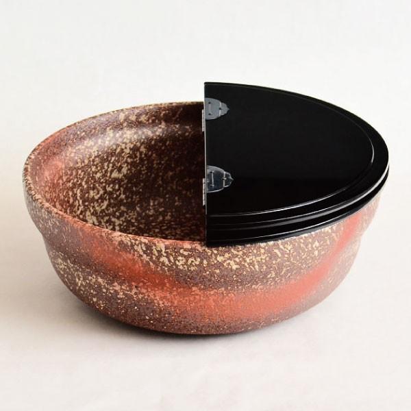 水指　焼き締め 水指 茶道具 石崎靖典 作 焼締平水指 真塗割蓋 : 茶道具専門店 (有