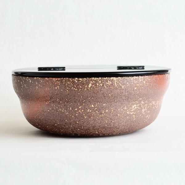 水指 茶道具 石崎靖典 作 焼締平水指 真塗割蓋 : 茶道具専門店 (有