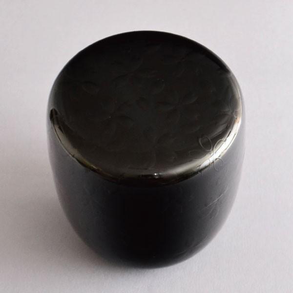 茶道具 棗 筑城筑良作 少庵好写 夜桜 中棗 木製・本漆塗・切合口