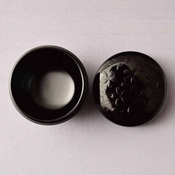 中棗 「夜桜」茶道具 木製 漆塗り 茶道具 棗 筑城筑良作 少庵好写 夜桜 中棗 木製・本漆塗・切合口