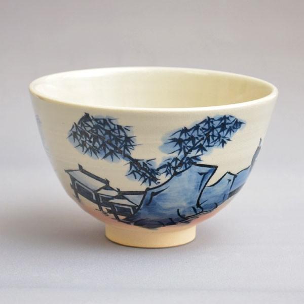 茶箱用茶碗 茶道具 手塚桐鳳 作 茶箱用 古染付山水文茶碗 三点