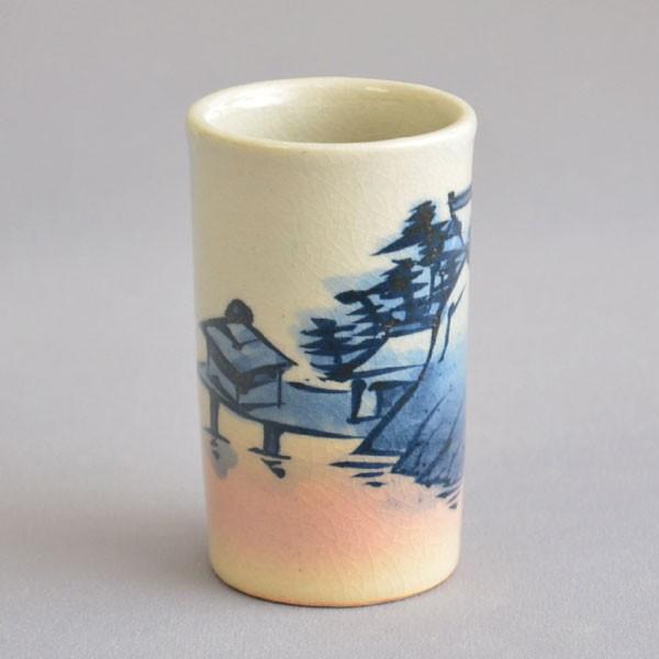 茶箱用茶碗 茶道具 手塚桐鳳 作 茶箱用 古染付山水文茶碗 三点